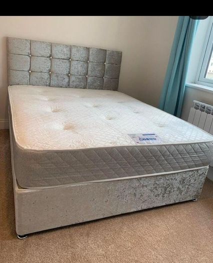 New Stylish single ,Double 4ft, 4ft6, King 5ft And 6ft Superking Sizes Divan Beds Instock. Drawers And Optional Tufted Mattresses Available. Free Delivery