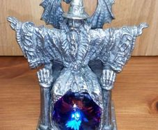 Metal Wizard Figure with Crystal - THE LORD OF THE WIZARDS
