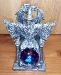 Metal Wizard Figure with Crystal - THE LORD OF THE WIZARDS