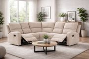 New Grey or Beige Fabric Recliner Corner Sofa