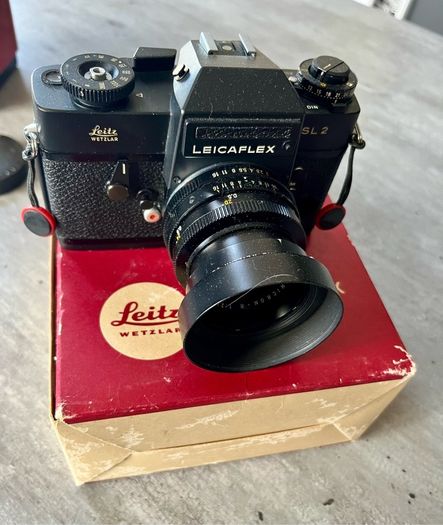 Leicaflex SL2 with 90mm 50mm and 28mm lenses