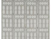 Hand carved 4-Panel Room Divider Grey 160x165 cm Solid Mango Wood