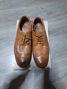 Clarks men tan leather shoes