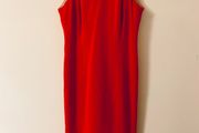 Stunning Claire O Connor luxury Irish designer dress in a bold, vibrant red.