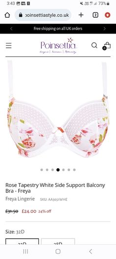 Freya Rose Tapestry - Side Support Balcony Bra 30F - Brand New RRP 38