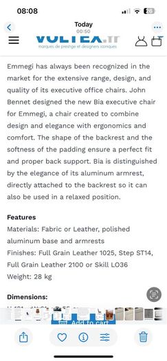 Frezza Bia Executive Office Chair-DeepCleaned!