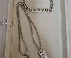 Men's double-sided necklace and bracelet