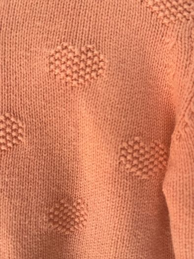 Mango kids peach hearts girls cotton cardigan Age 3-4 EUC