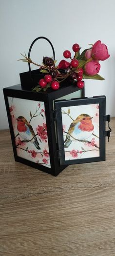 Beautiful Lantern with Robin