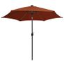 Parasol with LED Lights and Aluminium Pole 300 cm Terracotta Image 3