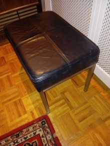 Vintage genuine chrome and leather stool