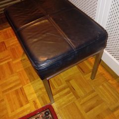 Vintage genuine chrome and leather stool