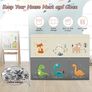 Toy Box Storage with Lid, Kids' Toy Chests & Boxes, Foldable Soft Toys Storage Organiser 99x34x39cm Extra Large Toy Bins Nursery Playroom Bedroom (Beige) Image 5