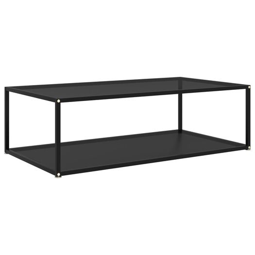 Tea Table Black 120x60x35 cm Tempered Glass
