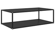 Tea Table Black 120x60x35 cm Tempered Glass