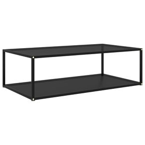 Tea Table Black 120x60x35 cm Tempered Glass