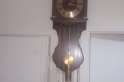 Beautiful Old Hermle Wall Clock Pendulum with 3 Brass Weights Clock in Working Condition
