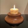Turned Elm Wood Candle Holder Image 5