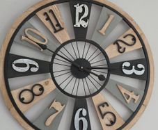 Large Rustic Wooden Numerical Round Wall Clock 60cm