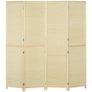 Room Divider, Freestanding Privacy Screen, 4 Panel Folding, 180 x 180cm, Natural Image 3