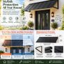 Fixed Metal Door & Window Awning  203 X 91cm Black Steel Canopy Image 4