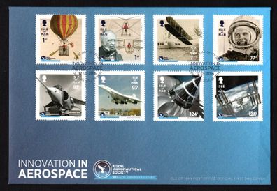 2016 Isle of Man 150th Anniversary of the Royal Aeronautical Society Innovation in Aerospace Commemorative Stamps First Day Cover (FDC)