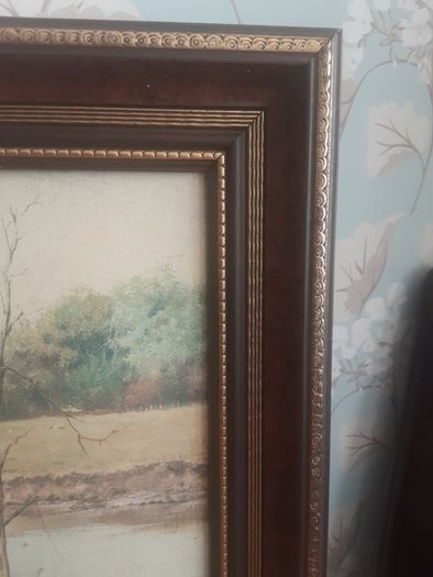 Framed Picture .. Excellent Quality Solid Walnut Frame