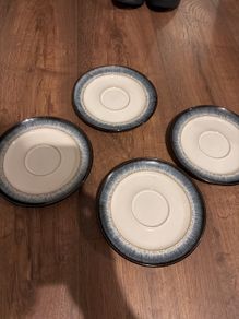 Denby blue saucers 4 in total