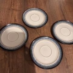 Denby blue saucers 4 in total