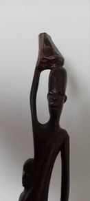 African Genuine Besmo Wooden Hand Carved Tribal Folk Art Figurine