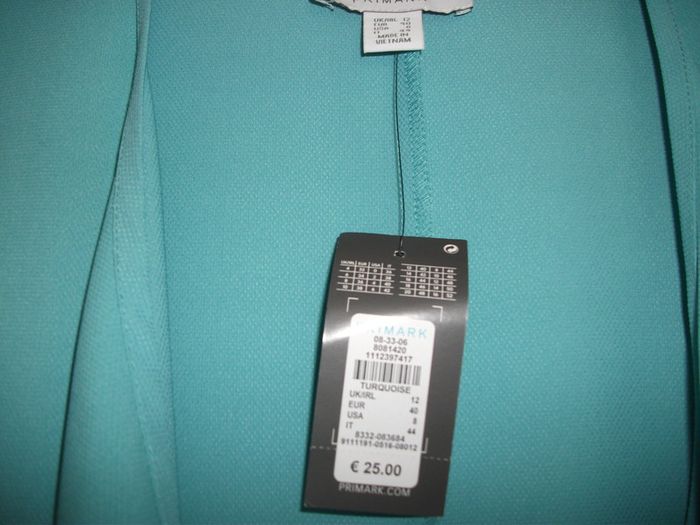 Long coat Turquoise size 12 BNWT