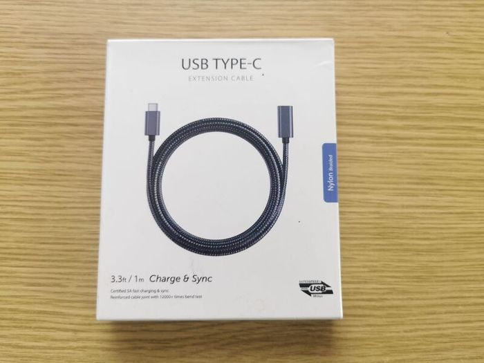USB C Extension Cable Male to Female Thunderbolt 3 Extension Cable USB 3.1 (10 Gbps) Charging/Sync/ 4K Video/Audio Type C