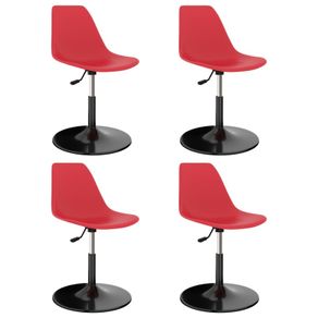 Swivel Dining Chairs 4 pcs Red PP