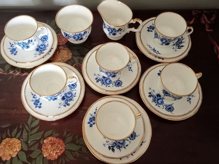 Vintage Clare Blue Floral Pattern Tea Set.