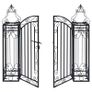 Ornamental Garden Gate Wrought Iron 122x20.5x100 cm Image 7