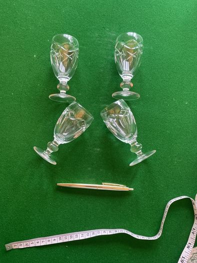 4 Waterford Crystal small sherry glasses