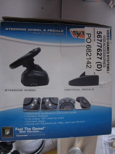PS2 Sabre AG08230 Compact Steering Wheel & Pedals