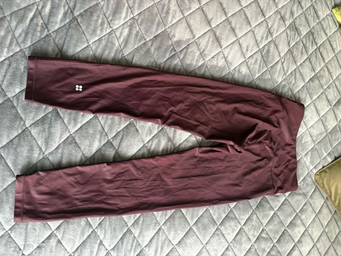 Sweaty Betty High Shine Gym Leggings, Black Cherry Purple Size S