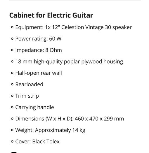 Celestion v 30 1x12 cab