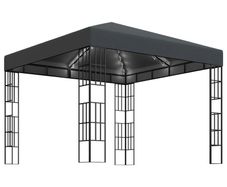 Gazebo with String Lights 3x3 m Anthracite