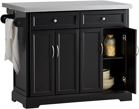 Kitchen Island Cabinet with stainless steel or wooden frame