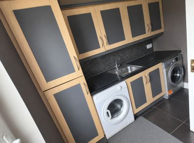 Utility room  cabinets and work top