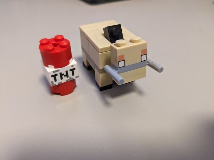 Lego Minecraft hoglin baby and TNT