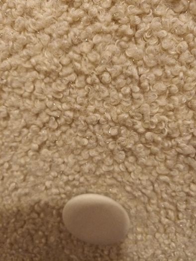 2 x Cream round boucle cushions