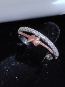 Girl's 925 Sterling silver ring with butterfly & CZ stones
