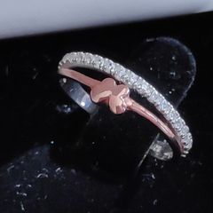 Girl's 925 Sterling silver ring with butterfly & CZ stones