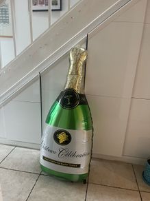 Large champagne bottle balloon