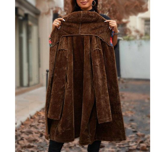 Free Postage! BNWT Boho Style Coat with a Hood & Soft Fur on the inside size 20