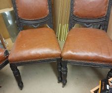 Four antique chairs one needs repairing
