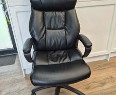 Black leather office chair
